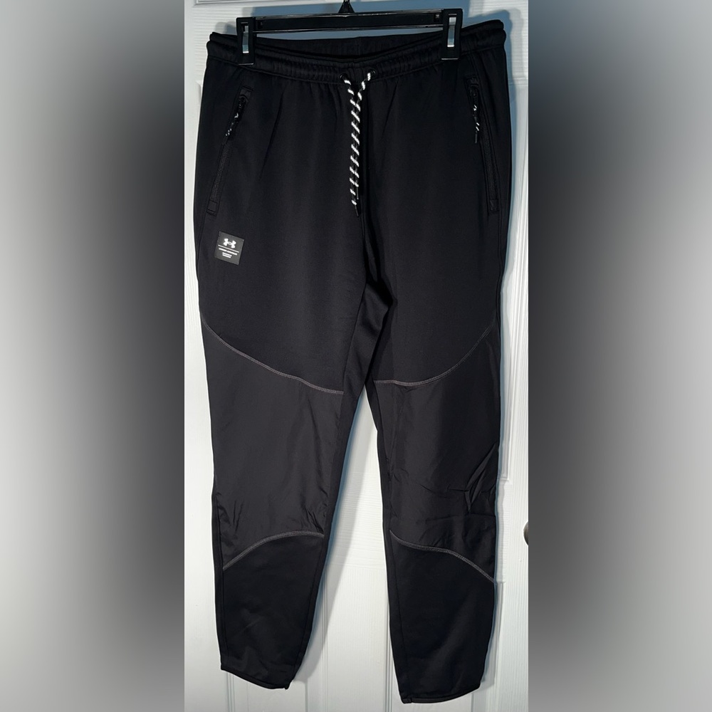 $100 Under Armour Men’s Large UA Rush Fleece Pants Black Zipper Pockets